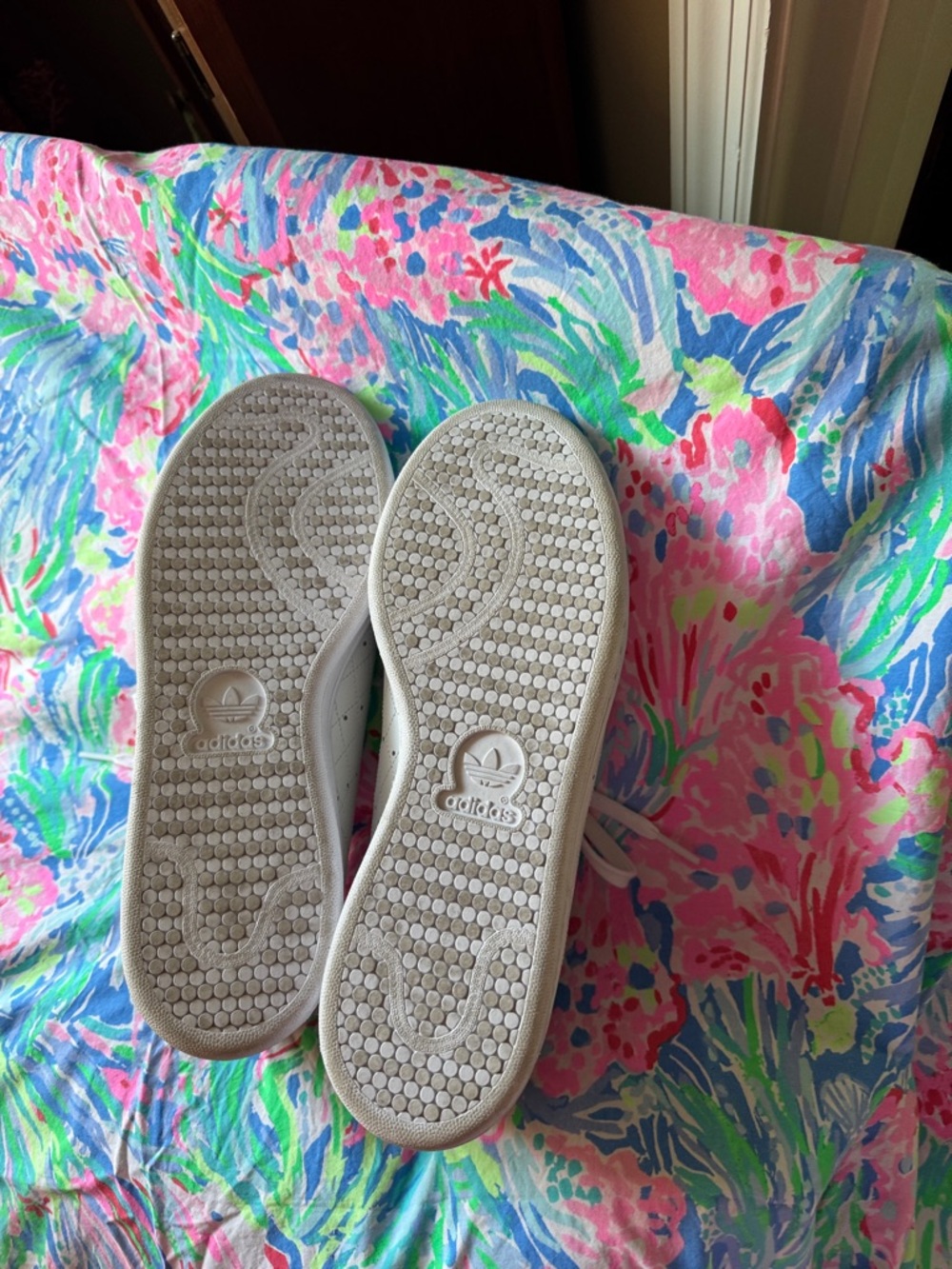 Rare Stan Smith Adidas White Quilted Lace-Up Sneakers - Picture 7 of 7